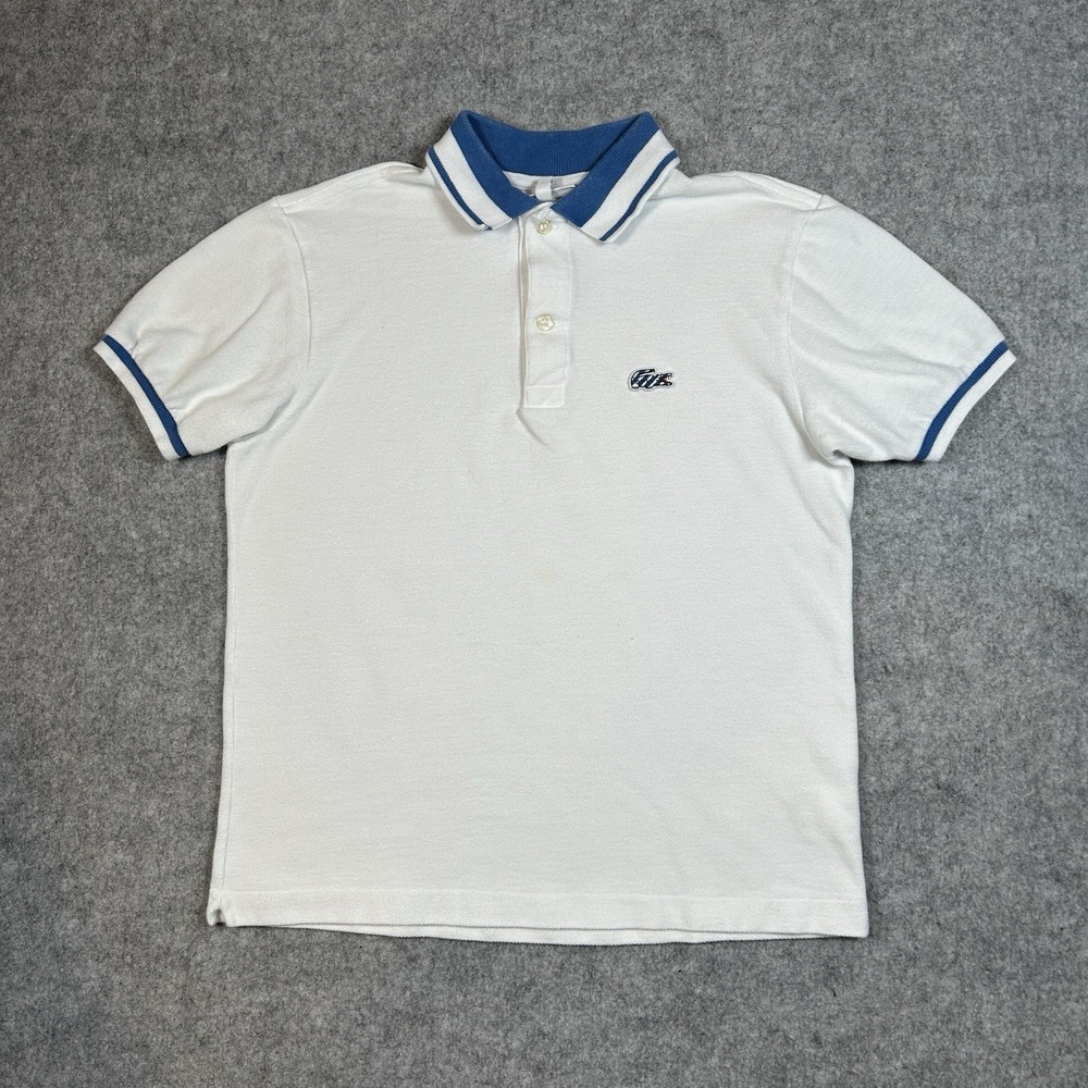 Lacoste Polo Shirt Boys Size 12 White Candy Striped Short Sleeve Crocodile‎ Logo